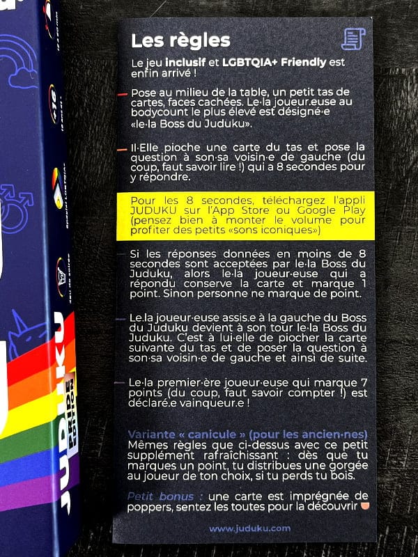 Juduku Pride Edition règles du jeu