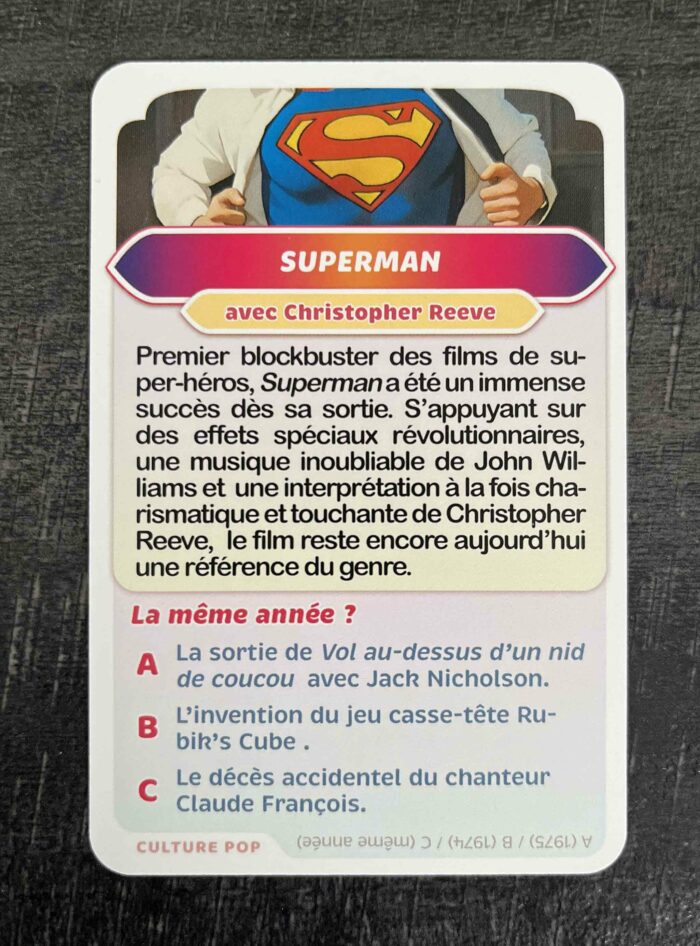 Jeu de société Chroni culture pop