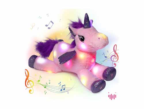 Peluche licorne lumineuse - 3 ans